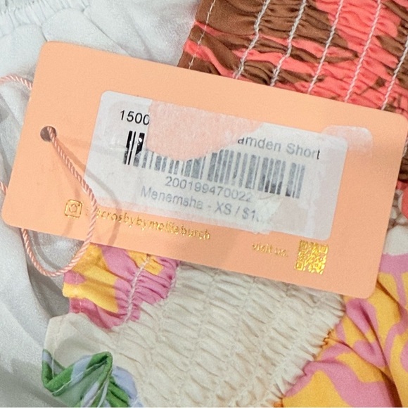 CROSBY by Mollie Burch Camden Flowy Pull On Coordinating Shorts XS Shell Print - Picture 13 of 13